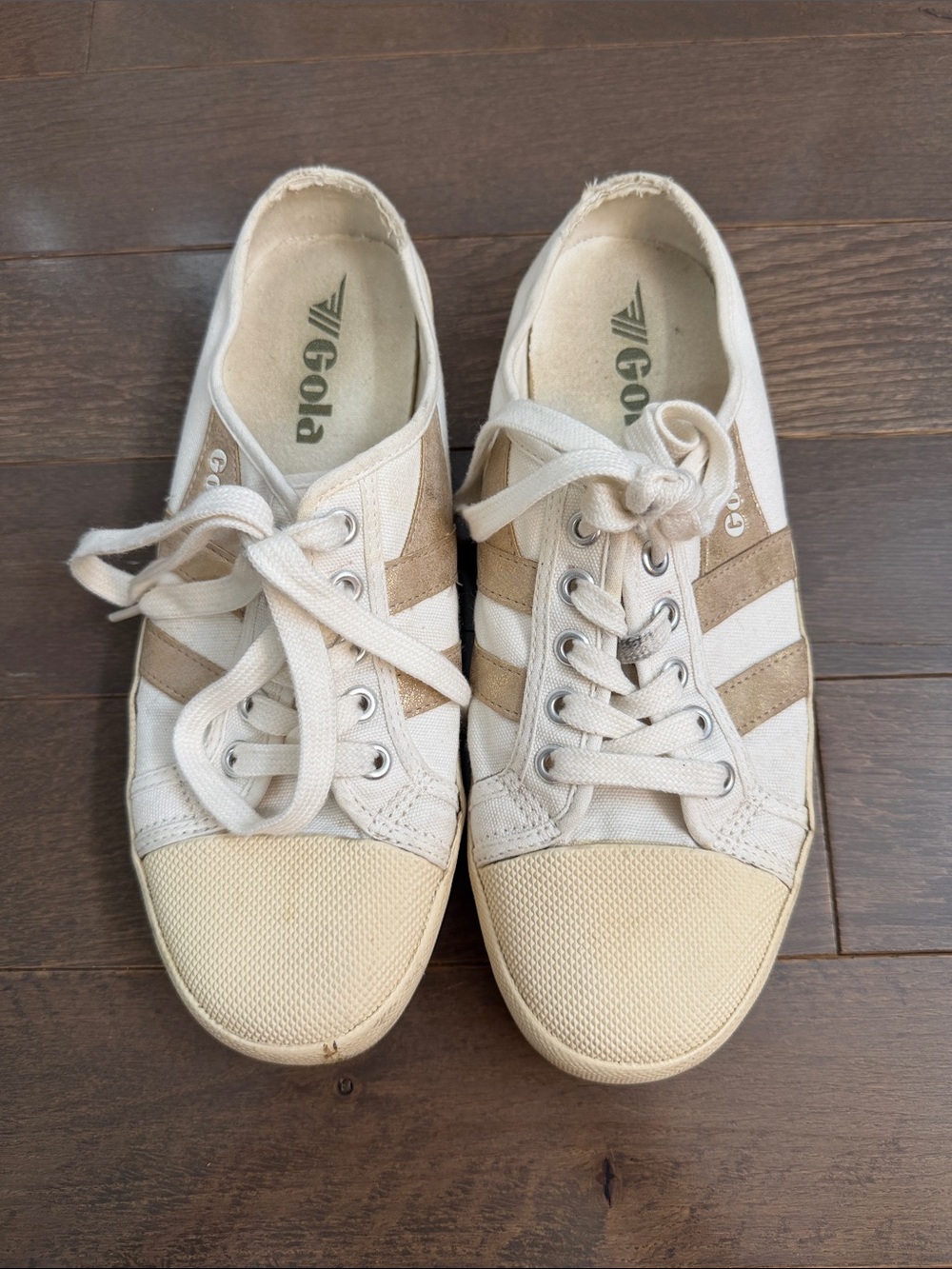 Gola Women's Cream and Tan Canvas Sneakers